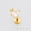 TEARDROP (PEAR-CUT) CZ SWAN 316L SURGICAL STEEL LABRET SET